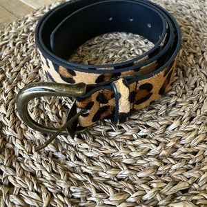 Free People calf hair leopard belt M/L